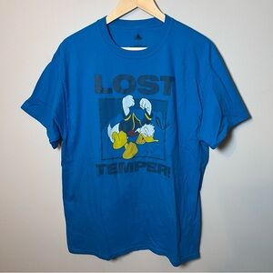 Disney Parks Donald Duck "Lost Temper" T-shirt Adult size L Blue Disneyland Tee